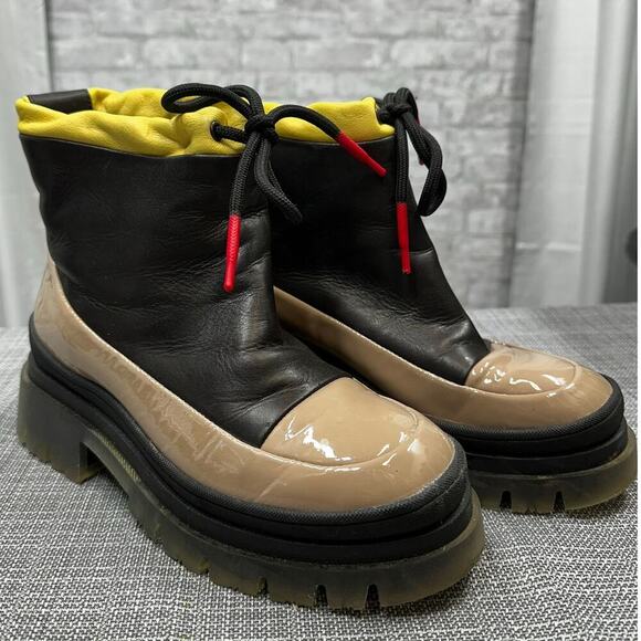 Montelliana Lucy Boot in Black Cedar Lug Sole Wool‎ Lining Leather Winter (38) - Picture 2 of 13